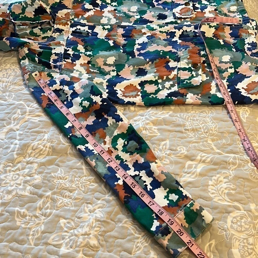 Digital Camo Print Hooded Jacket Blue, Green, Pumpkin White Girl SZ XL‌‌‌‌‌‌